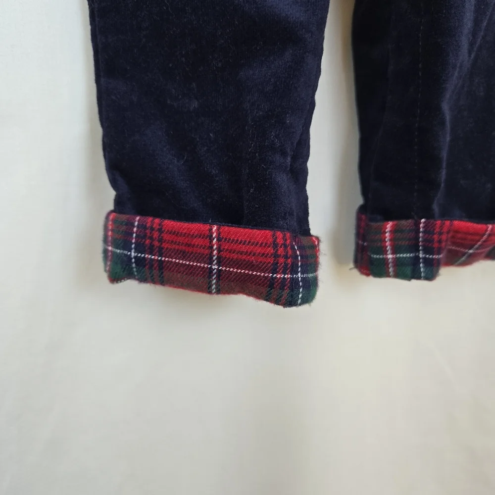 Max Studio Boys Navy‎ Overalls White Shirt Red Plaid Bowtie Holiday Set 12Mo NEW